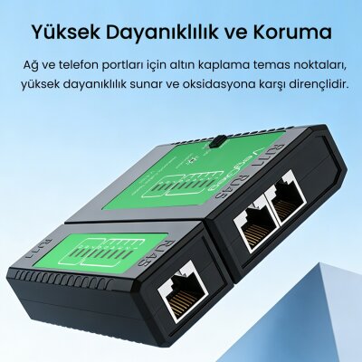VegGieg RJ45 RJ11 Uyumlu CAT6 CAT7 CAT8 POE Destekli Network Ethernet Kablo Test Cihazı - 4