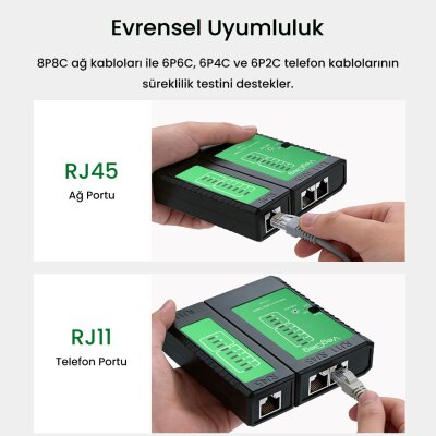 VegGieg RJ45 RJ11 Uyumlu CAT6 CAT7 CAT8 POE Destekli Network Ethernet Kablo Test Cihazı - 6