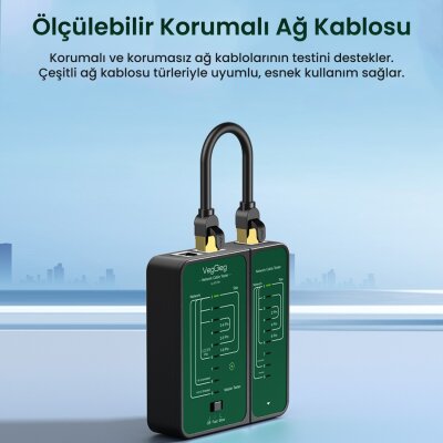 VegGieg RJ45 RJ11 Uyumlu Cat6 Cat7 Cat8 Poe Destekli Network Ethernet Test Cihazı - 3