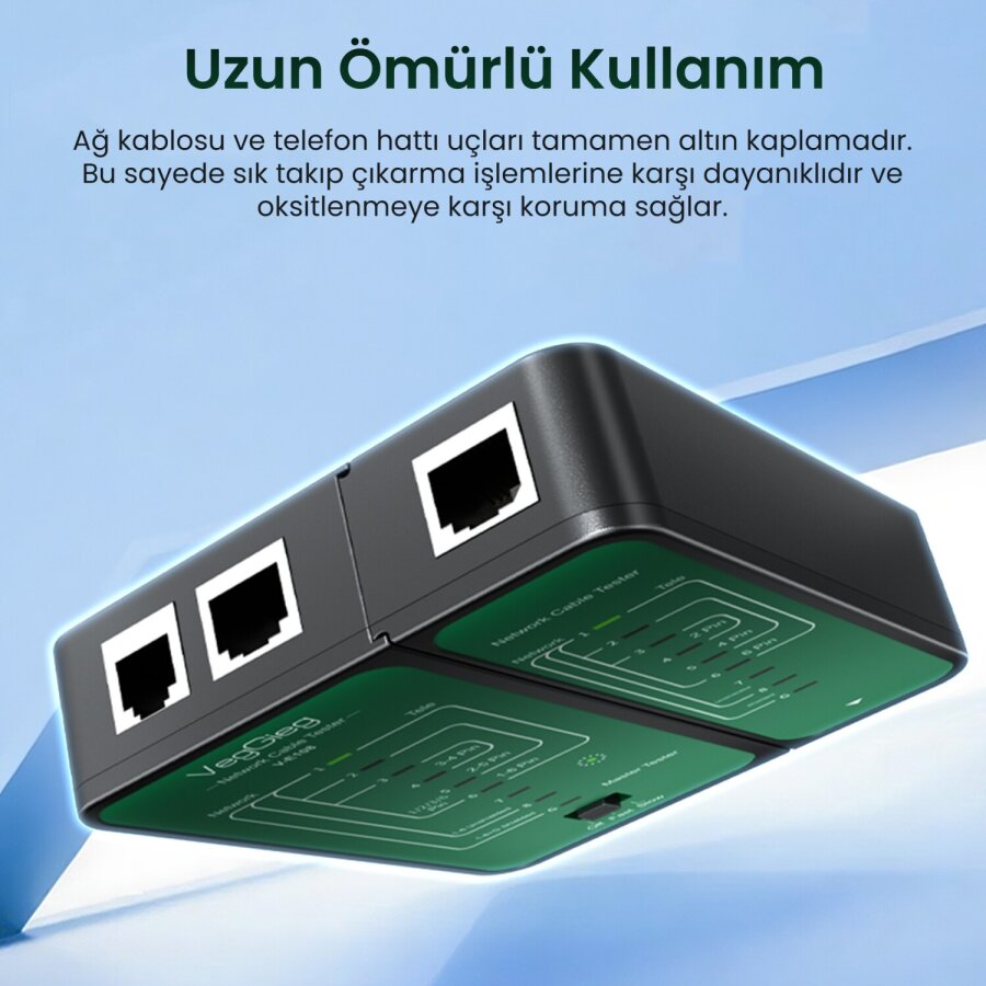 VegGieg RJ45 RJ11 Uyumlu Cat6 Cat7 Cat8 Poe Destekli Network Ethernet Test Cihazı - 4