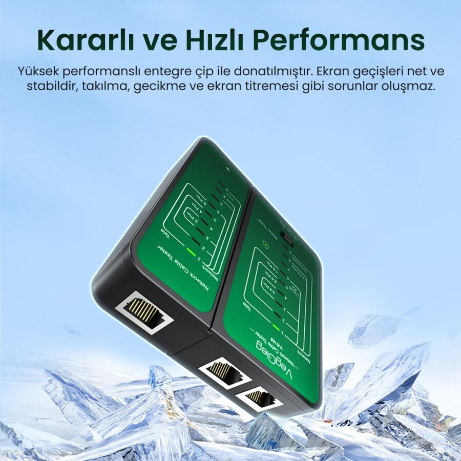 VegGieg RJ45 RJ11 Uyumlu Cat6 Cat7 Cat8 Poe Destekli Network Ethernet Test Cihazı - 5