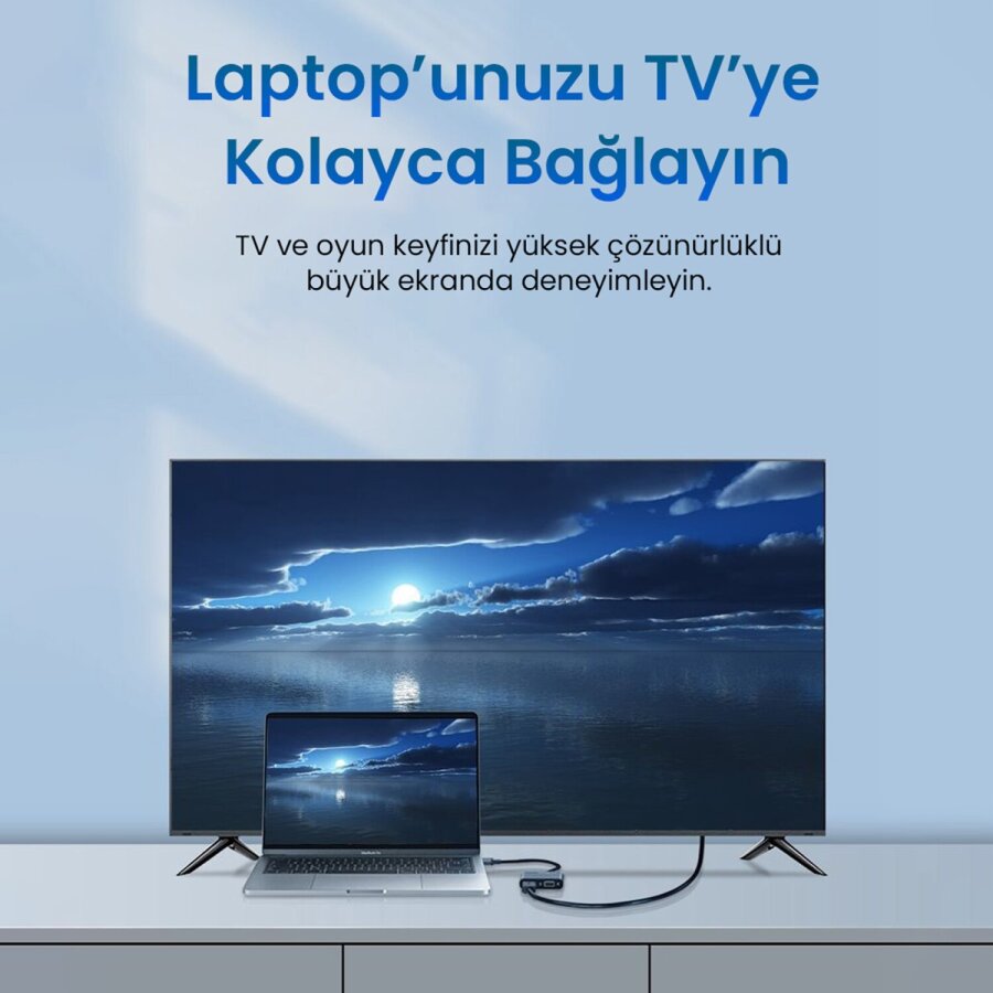 VegGieg Type-C 4K HDMI 1080P VGA USB 3.0 PD Dönüştürücü Çevirici Hub - 5