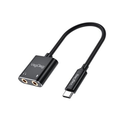 VegGieg Type-C Ses Kartı 3.5mm Kulaklık ve Mikrofon Girişli