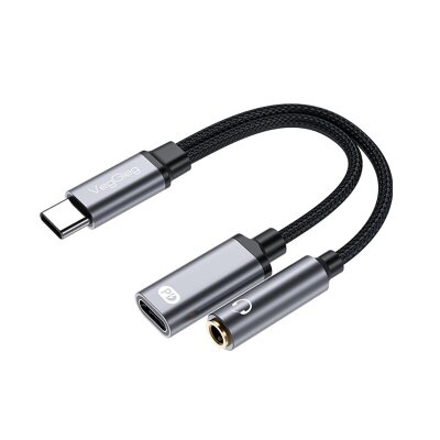 VegGieg Type-C to 3.5mm Kulaklık ve Type-C Şarj Dönüştürücü Adaptör