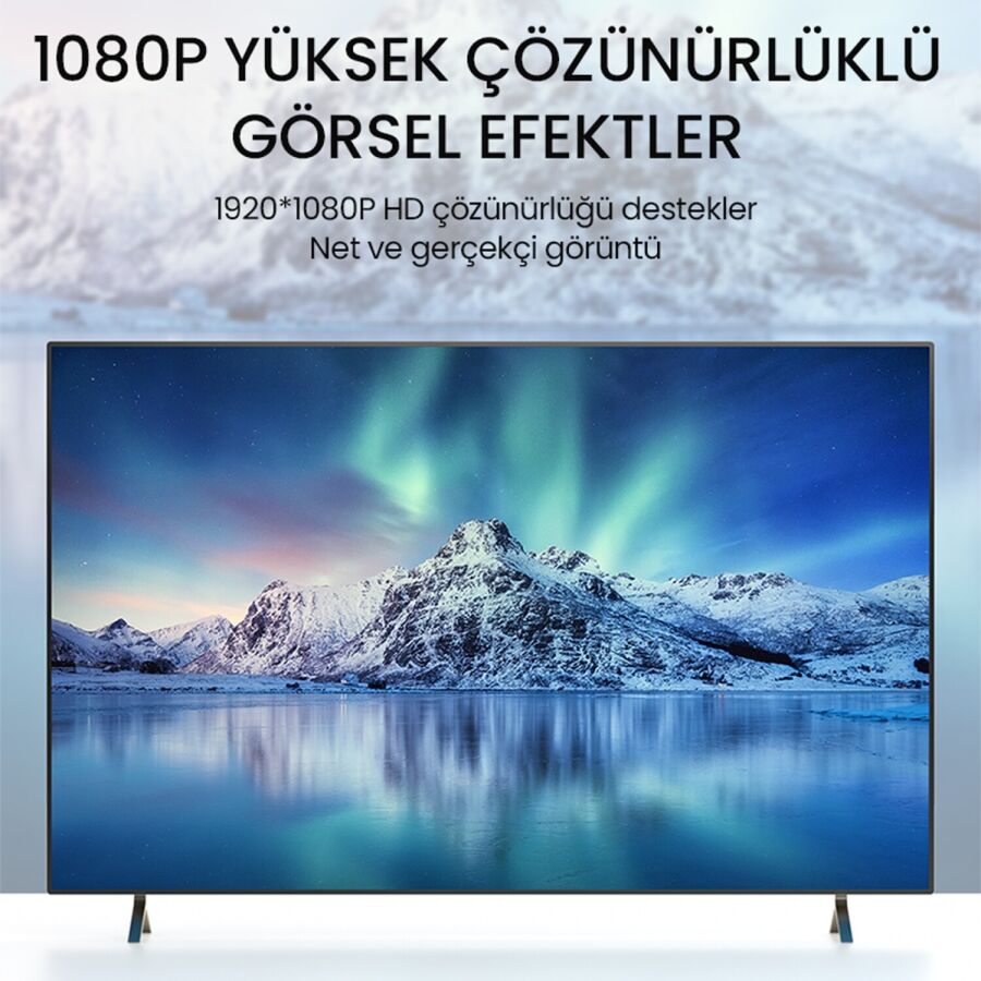 VegGieg Type-C to VGA 1080P 60Hz Çevirici Dönüştürücü Kablo Adaptör - 4