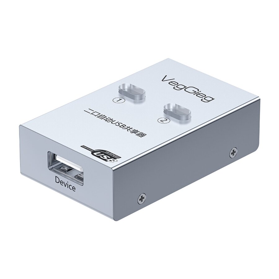 Veggieg USB 2.0 Anahtarlı Manuel 2 Portlu Yazıcı Printer Çoklayıcı Paylaşım Sharing Switch Adaptörü - 1