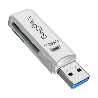VegGieg USB 3.0 SD ve Micro SD Hafıza Kart Okuyucu Beyaz