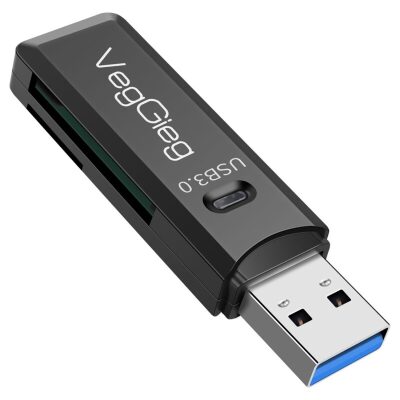 VegGieg USB 3.0 SD ve Micro SD Hafıza Kart Okuyucu Siyah 