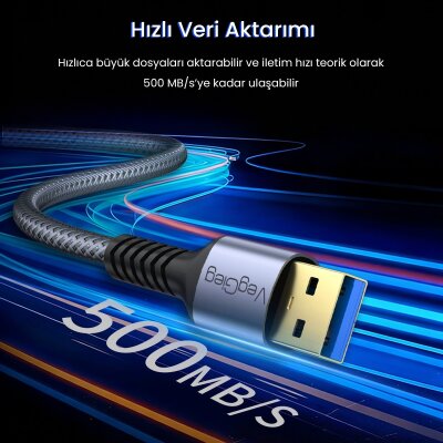 VegGieg USB 3.0 Uzatma Kablosu 3 Metre - 3