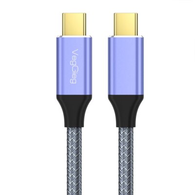 Veggieg USB 3.1 Gen 2 100W PD Type-C to Type-C Kablo 10Gbps Veri 4K@60Hz Görüntü ve Hızlı Şarj Desteği 1 Metre - 2