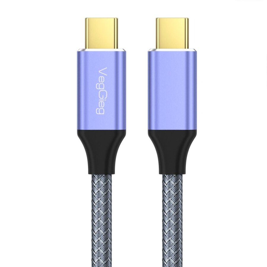 Veggieg USB 3.1 Gen 2 100W PD Type-C to Type-C Kablo 10Gbps Veri 4K@60Hz Görüntü ve Hızlı Şarj Desteği 1 Metre - 2
