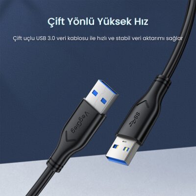 VegGieg USB-A Male to Male Uzatma USB 3.0 Kablo 1.5 Metre - 6