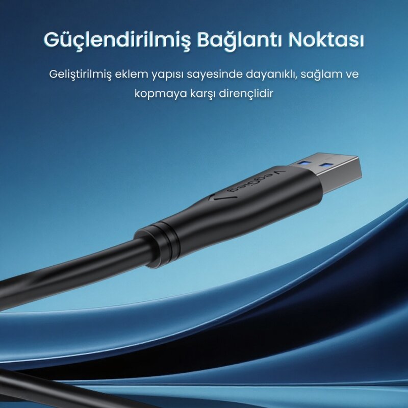 VegGieg USB-A Male to Male Uzatma USB 3.0 Kablo 3 Metre - 5