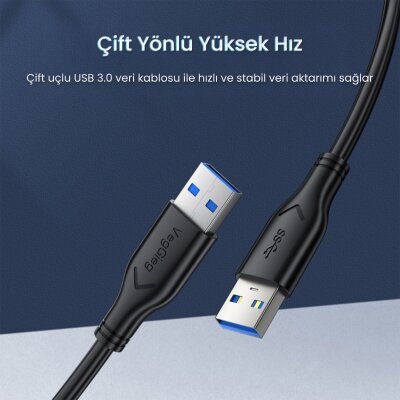 VegGieg USB-A Male to Male Uzatma USB 3.0 Kablo 3 Metre - 6