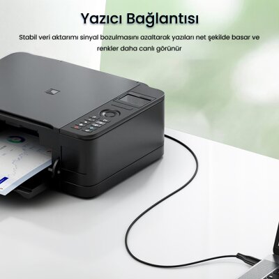 VegGieg USB A Printer Tarayıcı Yazıcı Data Kablosu 1.5 Metre - 4