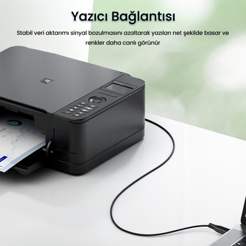 VegGieg USB A Printer Tarayıcı Yazıcı Data Kablosu 1.5 Metre - 4