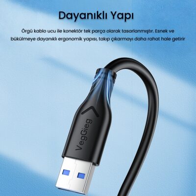 VegGieg USB A Printer Tarayıcı Yazıcı Data Kablosu 1.5 Metre - 3