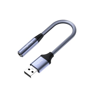 VegGieg USB-A to 3.5mm Jack Aux Mikrofon Destekli DAC Chip HiFi Ses Kartı