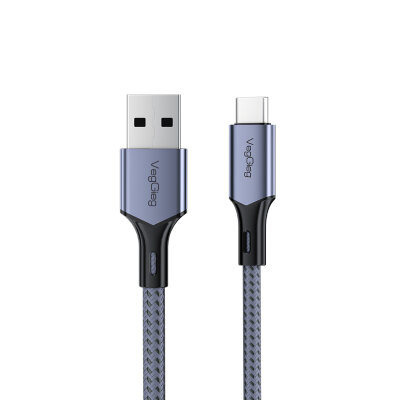 Veggieg USB-A to USB-C 60W 3A Type-C Hızlı Şarj ve Data Kablosu 2 Metre