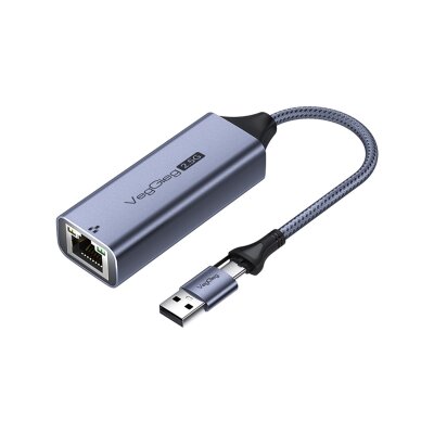 VegGieg USB-A ve Type-C 2.5G Gigabit Ethernet Dönüştürücü Ağ Adaptörü