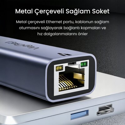 VegGieg USB-A ve Type-C 2.5G Gigabit Ethernet Dönüştürücü Ağ Adaptörü - 5