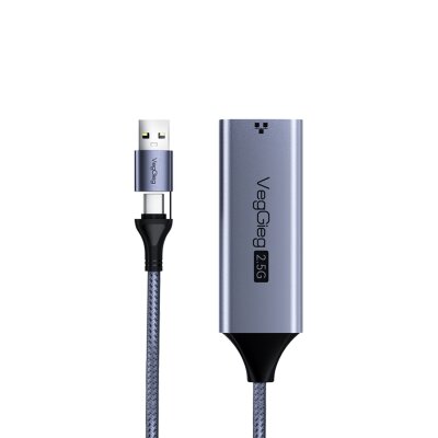 VegGieg USB-A ve Type-C 2.5G Gigabit Ethernet Dönüştürücü Ağ Adaptörü - 7