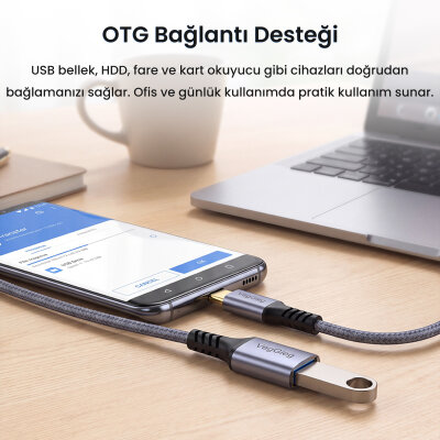 Veggieg USB-C to USB-A Dişi OTG Adaptör USB 3.2 10Gbps Type-C Dönüştürücü - 2