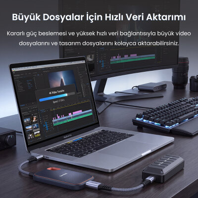 Veggieg USB-C to USB-A Dişi OTG Adaptör USB 3.2 10Gbps Type-C Dönüştürücü - 3
