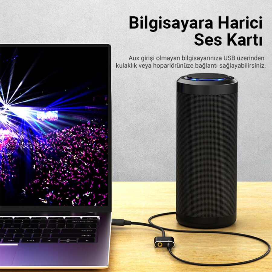 VegGieg USB Ses Kartı 3.5mm Kulaklık ve Mikrofon Girişli - 2
