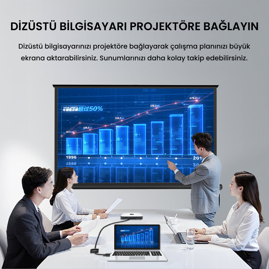 Veggieg VGA to HDMI Full HD 1080P 60Hz Aux Ses Destekli USB Beslemeli Çevirici Dönüştürücü Adaptör - 4
