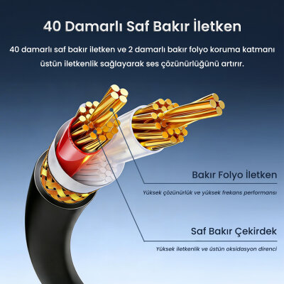 Veggieg XLR Erkek Dişi Profesyonel Mikrofon Kablosu Hi-Fi Ses Kalitesi OFC Bakır Enstrüman Ses Kablosu 5 Metre - 4