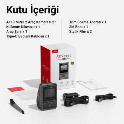 Viofo A119 Mini-2 HDR 2K 60FPS 5GHz WiFi ve GPS'li Araç Kamerası - 11