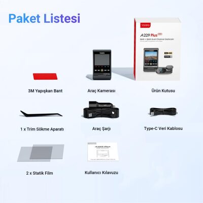 Viofo A229 Plus 2K HDR Sony Starvis 2 Sensörlü Wi-Fi GPS'li Araç Kamerası - 7