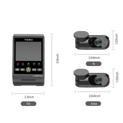 Viofo A229 Plus 3 Kameralı Ön-İç-Arka 2K+2K+1080P HDR Sony Starvis 2 WiFi GPS’li Araç Kamerası - 6