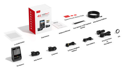 Viofo A229 Pro 3 Kameralı Ön-İç-Arka 4K+2K+1080P HDR Sony Starvis 2 WiFi GPS’li Araç Kamerası - 7