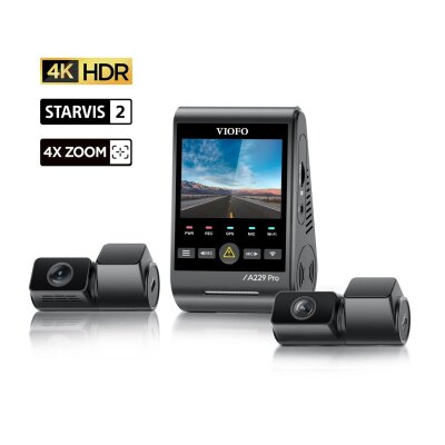 Viofo A229 Pro Tele 3 Kanallı Ön+Telefoto+Arka 4K+2K+1080P HDR Sony STARVIS 2 Sensör GPS'li Araç Kamerası