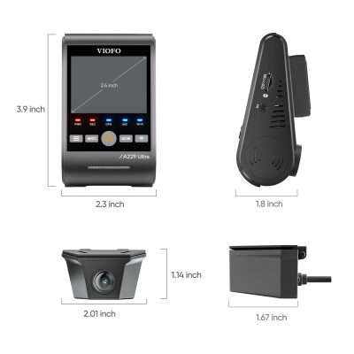 Viofo A229 Ultra 2 Kameralı Ön ve Arka Dış Su Geçirmez 4K+4K Sony Starvis 2 Sensörlü Dual HDR Wi-Fi 6 GPS'li Araç Kamerası - 6