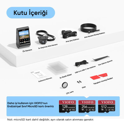 Viofo A229 Ultra 2 Kameralı Ön ve Arka Dış Su Geçirmez 4K+4K Sony Starvis 2 Sensörlü Dual HDR Wi-Fi 6 GPS'li Araç Kamerası - 7