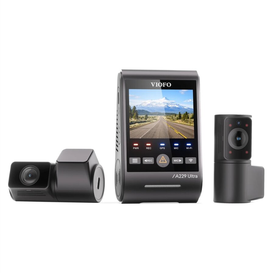 Viofo A229 Ultra 3 Kameralı Ön+İç+Arka 4K+4K+1080P Sony Starvis 2 Sensörlü HDR Wi-Fi 6 GPS'li Araç Kamerası - 4