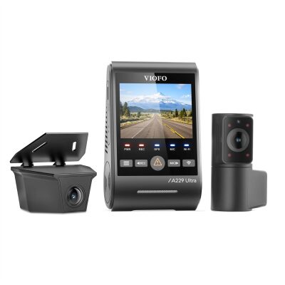 Viofo A229 Ultra 3 Kameralı Ön+İç+Arka Dış Su Geçirmez 4K+4K+1080P Sony Starvis 2 Sensörlü HDR Wi-Fi 6 GPS'li Araç Kamerası - 4