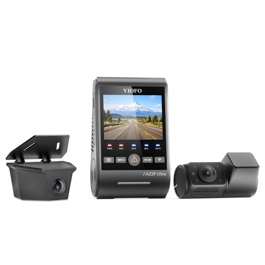 Viofo A229 Ultra 3 Kameralı Ön+İç+Arka Dış Su Geçirmez 4K+4K+1080P Sony Starvis 2 Sensörlü HDR Wi-Fi 6 GPS'li Araç Kamerası - 2