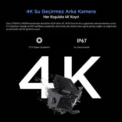 Viofo A229 Ultra 3 Kameralı Ön+İç+Arka Dış Su Geçirmez 4K+4K+1080P Sony Starvis 2 Sensörlü HDR Wi-Fi 6 GPS'li Araç Kamerası - 9