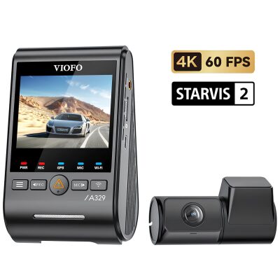 Viofo A329 2 Kameralı Ön+Arka 4K+2K HDR Sony Starvis 2 Sensörlü Wi-Fi 6 SSD Destekli GPS'li Araç Kamerası 