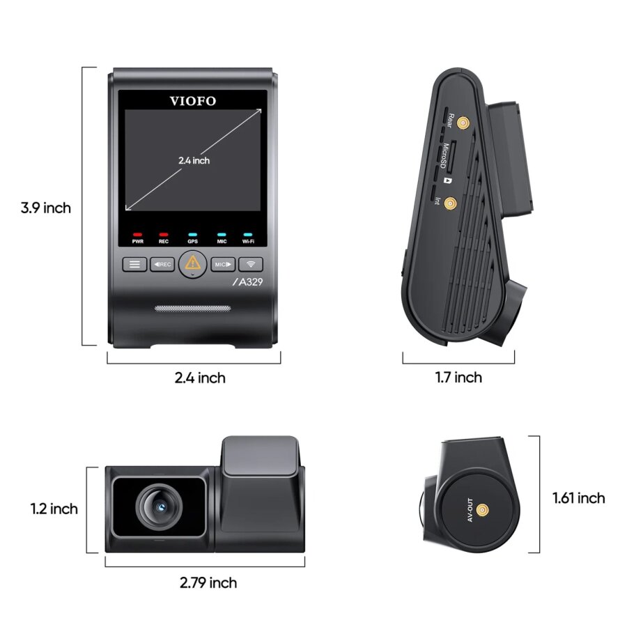 Viofo A329S 2 Kameralı Ön ve Arka 4K 60FPS+2K Wi-Fi 6 HDR Sony STARVIS 2 Sensör GPS'li SSD Destekli Araç Kamerası - 6