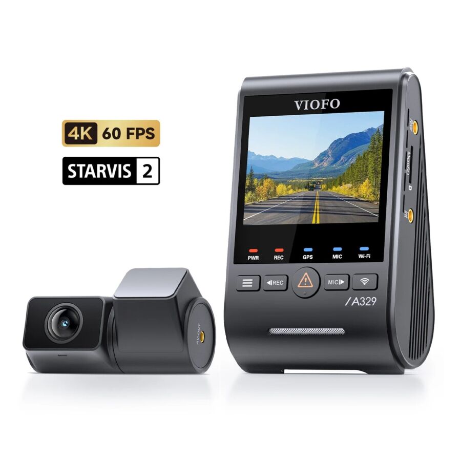 Viofo A329S 2 Kameralı Ön ve Arka 4K 60FPS+2K Wi-Fi 6 HDR Sony STARVIS 2 Sensör GPS'li SSD Destekli Araç Kamerası - 1