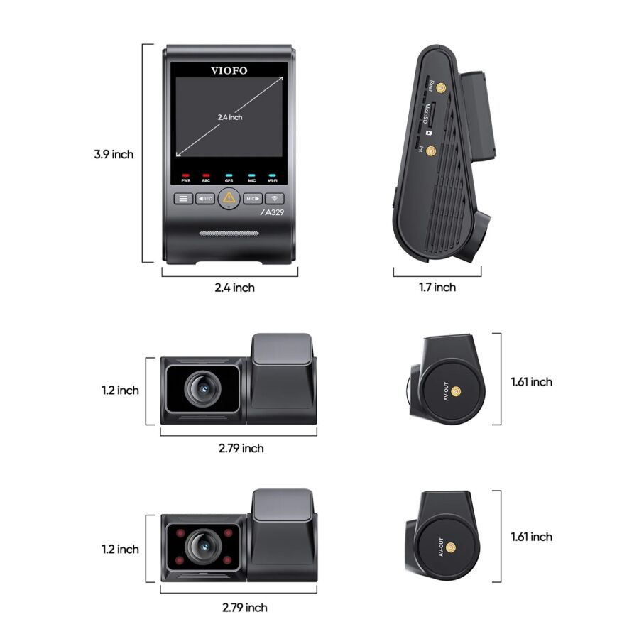 Viofo A329S 3 Kameralı Ön+Arka+İç 4K+2K+2K Wi-Fi 6 HDR Sony STARVIS 2 Sensör GPS'li SSD Destekli Araç Kamerası - 6