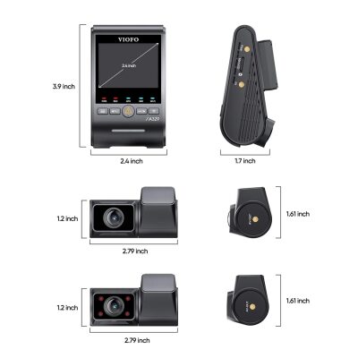 Viofo A329S 3 Kameralı Ön+Arka+İç 4K+2K+2K Wi-Fi 6 HDR Sony STARVIS 2 Sensör GPS'li SSD Destekli Araç Kamerası - 6