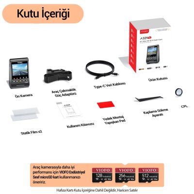 Viofo A329S 4K 60FPS Wi-Fi 6 HDR Sony STARVIS 2 Sensör GPS'li SSD Destekli Araç Kamerası - 8