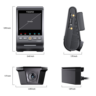 Viofo A329SW 2 Kameralı Ön ve Dış Arka Su Geçirmez 4K 60FPS+2K Sony STARVIS 2 Sensör GPS'li Araç Kamerası - 6