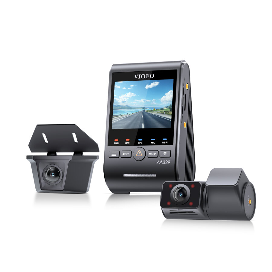 Viofo A329SW 3 Kameralı Ön+İç+Arka Dış Su Geçirmez 4K+2K+2K Sony STARVIS 2 Sensör GPS'li Araç Kamerası - 3